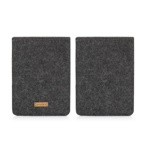 Deksel for PocketBook InkPad Color | laget av filt og økologisk bomull | antrasitt - spor | Modell "LET"