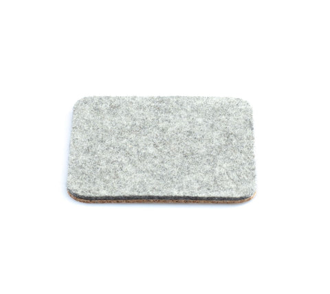 Glassunderlag av filt og kork | Sett med 2 | 10x10cm | lys grå